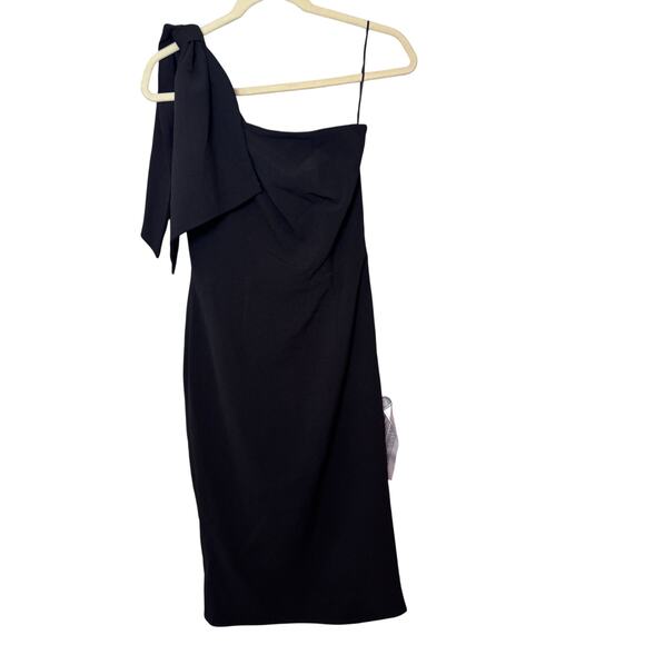 Dress the Population Tiffany One-Shoulder Midi Dress black sz S NEW - Picture 4 of 16